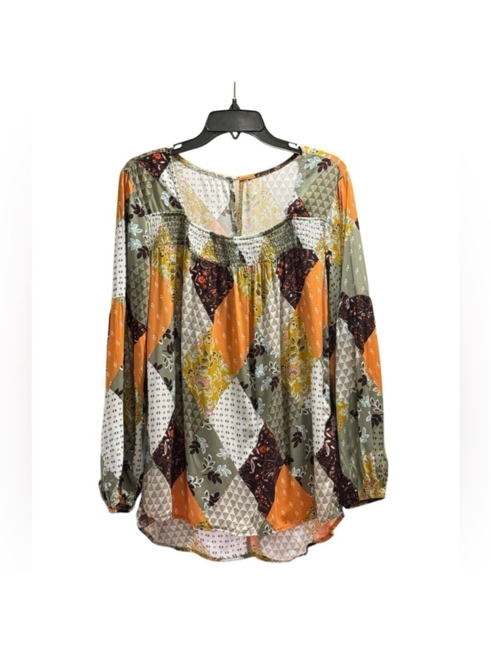 SHEIN Women's Patchwork Boho Shirt Size Medium - Picture 1 of 6